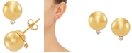 Macy's Diamond Accent Ball Stud Earrings in 10k Gold